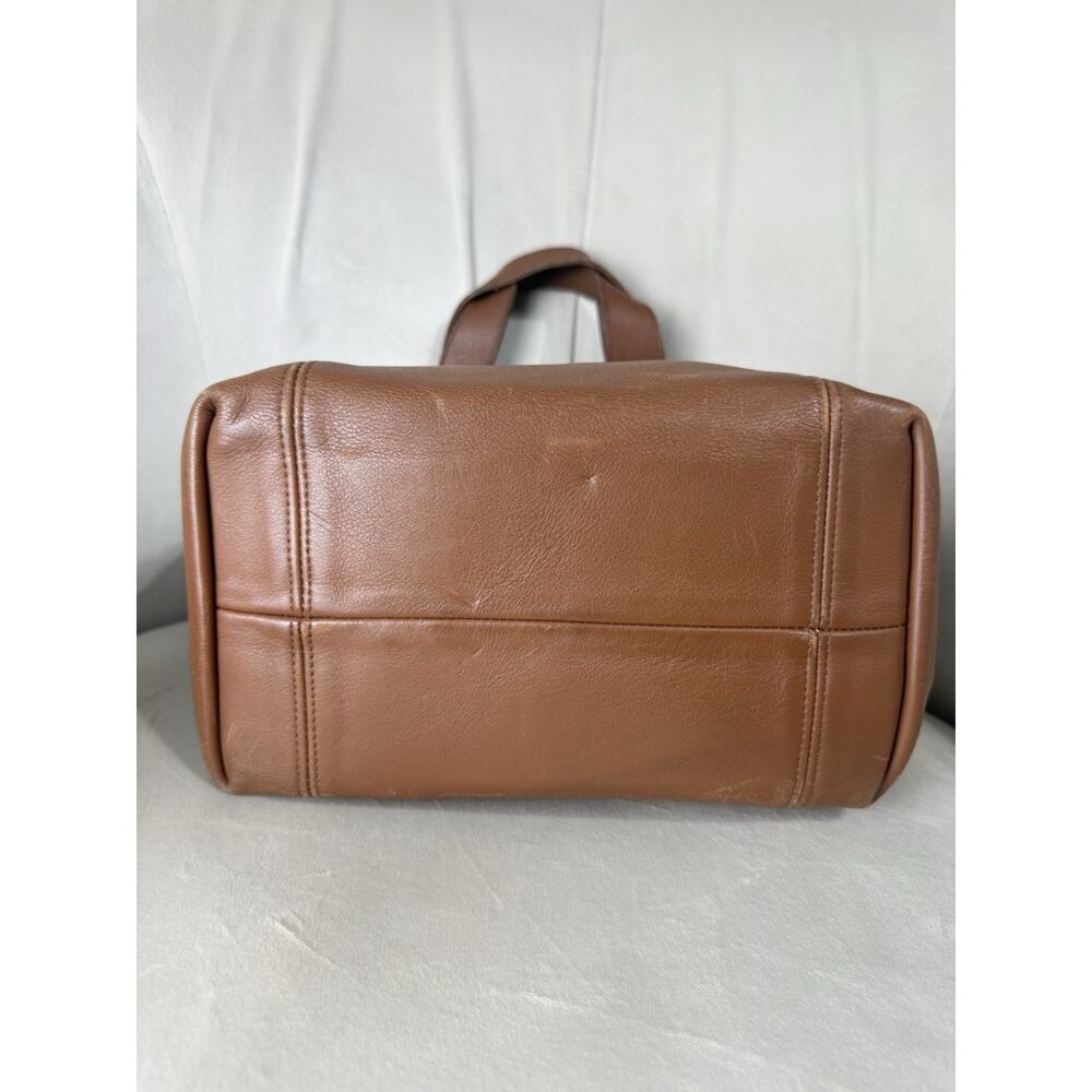 Vintage COACH Brown Leather Waverly Tote Bag Zip Closure 4133 90s USA 12.5x9 - Picture 10 of 16